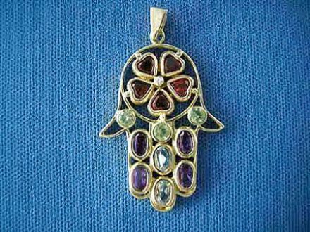 Picture of Gemstone Hearts Hamsa