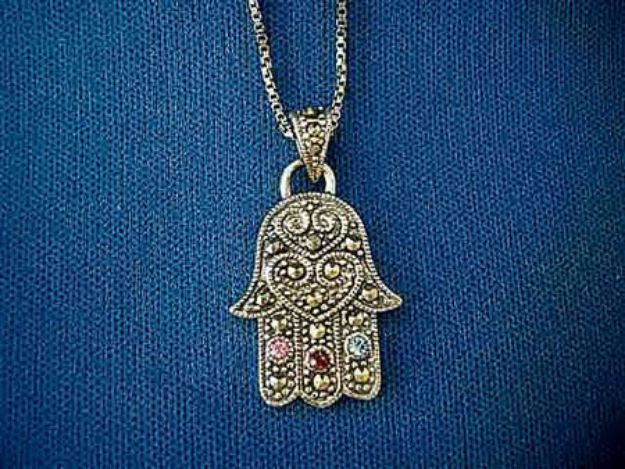 Picture of #S445-M Multicolor Marcasite Hamsa