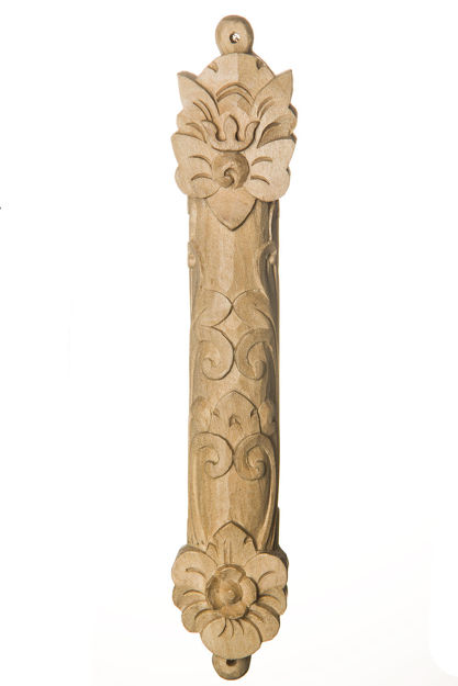 Picture of #072S Wood Crocodile Bamboo Design Mezuzah Case