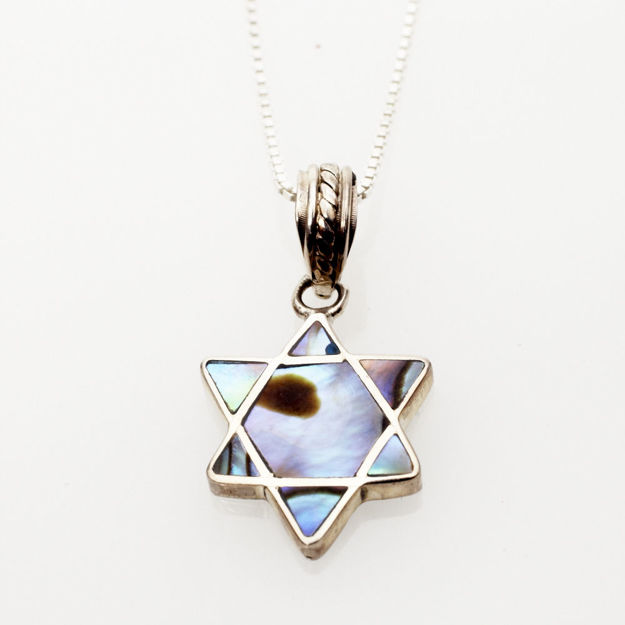 Picture of #B530-A Abalone and Sterling Silver Mini Star of David