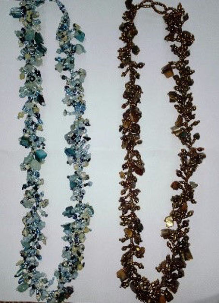 Picture of #B603-07 Gemstone Glass Bead Necklace