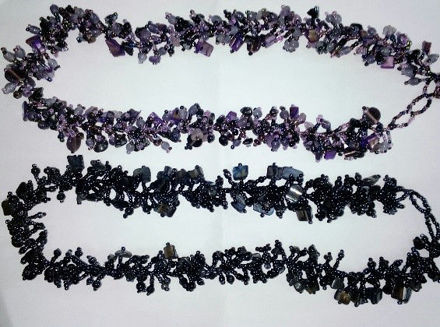 Picture of #B603-10 Gemstone Glass Bead Necklace