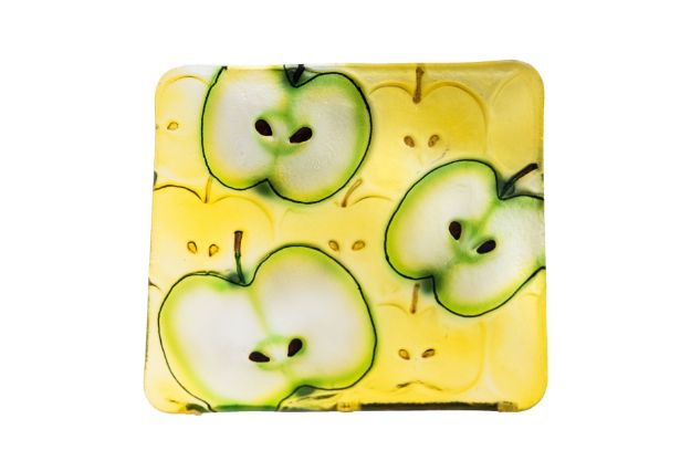Picture of #827-C Glass Plate Square Apple so