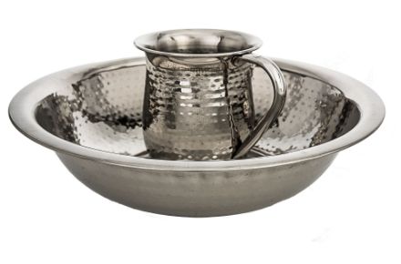 Picture of #5750-S  Nickel Hammered wash cup and bowl