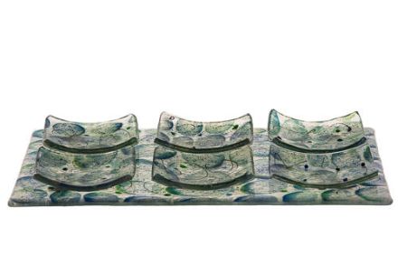 Picture of C830-S Blue/Green  Seder Plate Glass