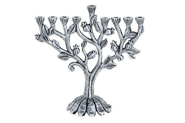 Picture of #203-S Menorah Pomegranates Silver