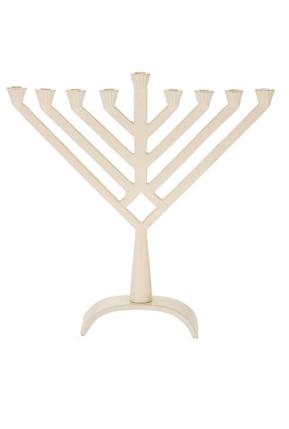 Picture of 2012-W Metal White menorah V-shape