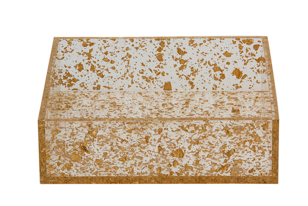 Picture of #1627FG Napkin Holder Gold Flakes Lucite
