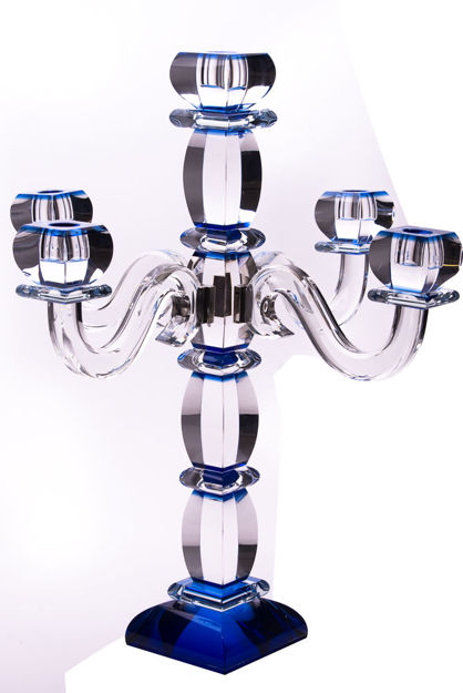 Picture of #16191-B Candelabra Blue Crystal  5 Branches