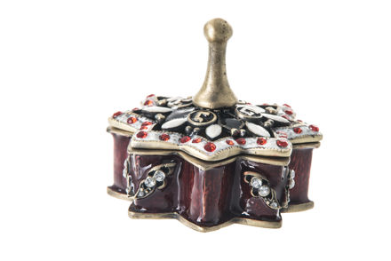 Picture of #7027 Dreidel Burgundy Jeweled Enamel