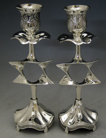 Picture of Crystal & Silver Plated Candlestick Star of David