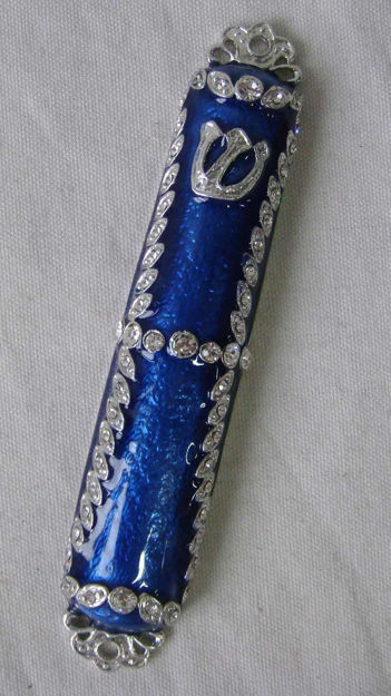 Picture of #150-BL Mezuzah Enamel Blue