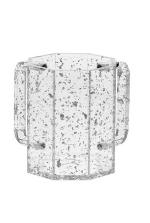 Picture of 7073-S Wash Cup Lucite Silver Flakes Hexagon 