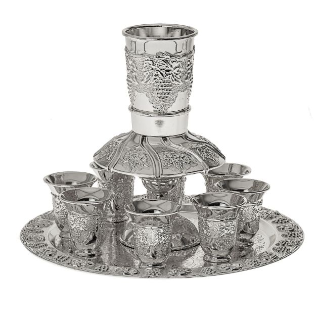 Picture of #803-F Silver Plated 8 cup Fountain Grape Design Dold Out Coming in October 2024