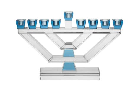 Picture of #175-B Menorah Crystal with Blue