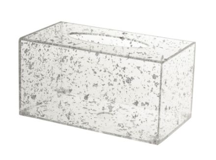 Picture of 1634-FS Tissue Box Lucite Silver Flakes