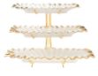 Picture of 1677 Tray 3 Tier  Ceramic White with Gold
