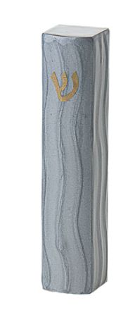 Picture of I102-S Mezuzah Silver Enamel with Gold shin