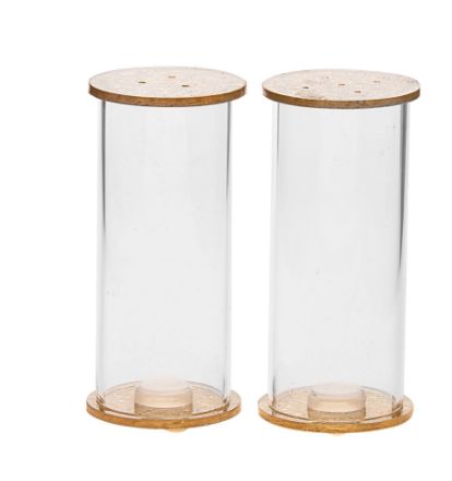 Picture of #3015-G Salt and Pepper Gold Lucite Round