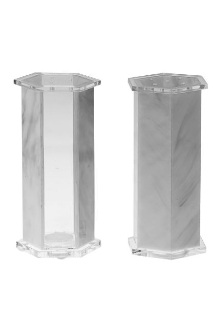 Picture of #3014-M Salt and Pepper Marble Lucite Hexagon 