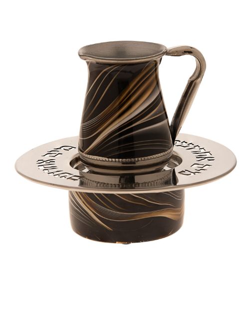 Picture of 7019-BG Mayim Achronim Stainless Steel with brown and gold enamel - 